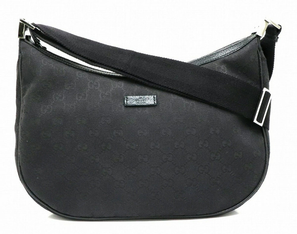 Gucci GG Canvas Crossbody Bag Leather Black